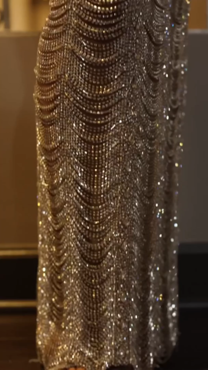 The Pink Barbie - 2026 Luxury Pink Crystal Illusion Mermaid Gown: Strapless Sweetheart with Sheer Bodice, Scalloped Beadwork & Floor-Length Silhouette