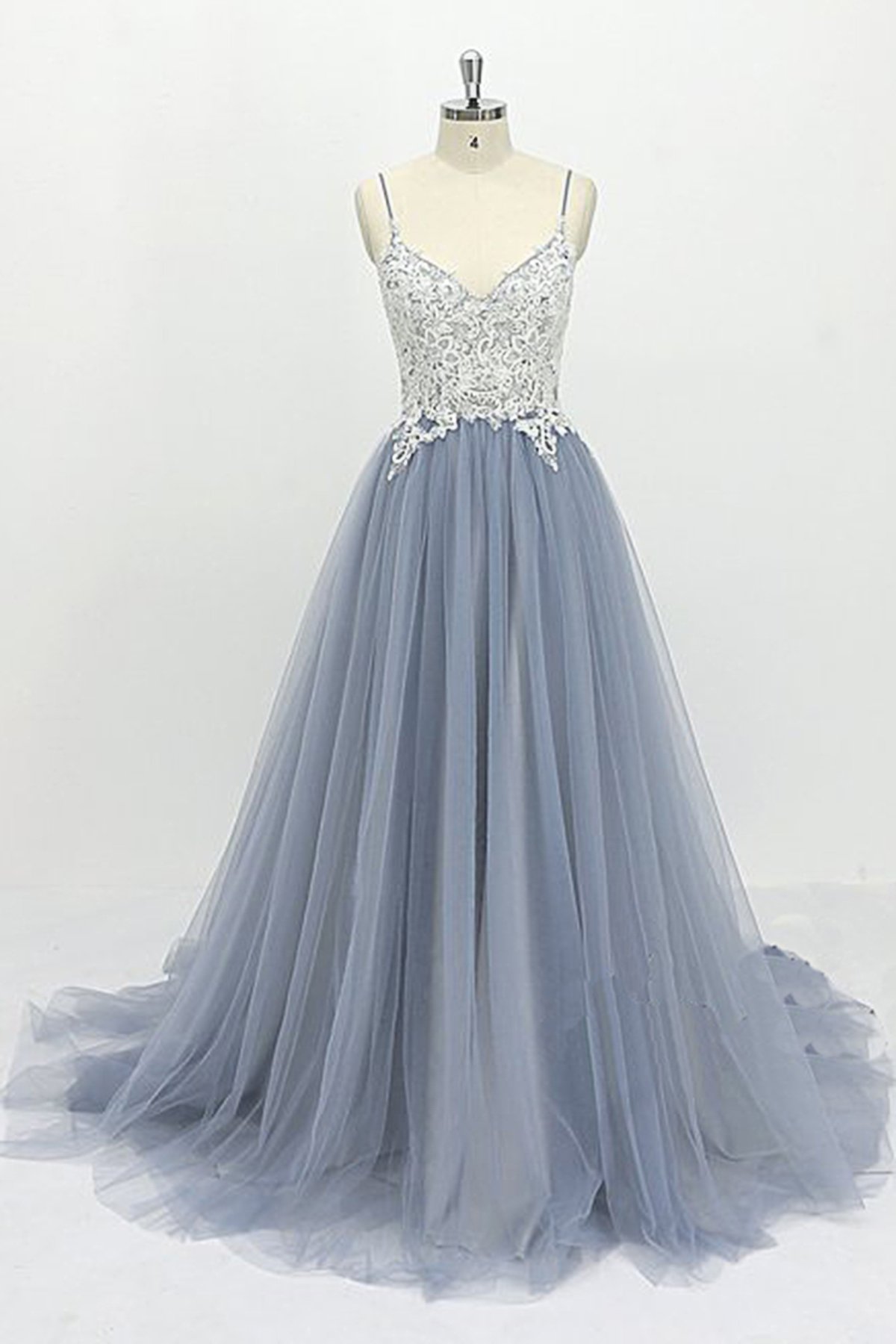 BMbridal AffordableIvory Lace Spaghetti Backless Wedding Dress Sweep Train Summer Bridal Gowns On Sale-BMbridal