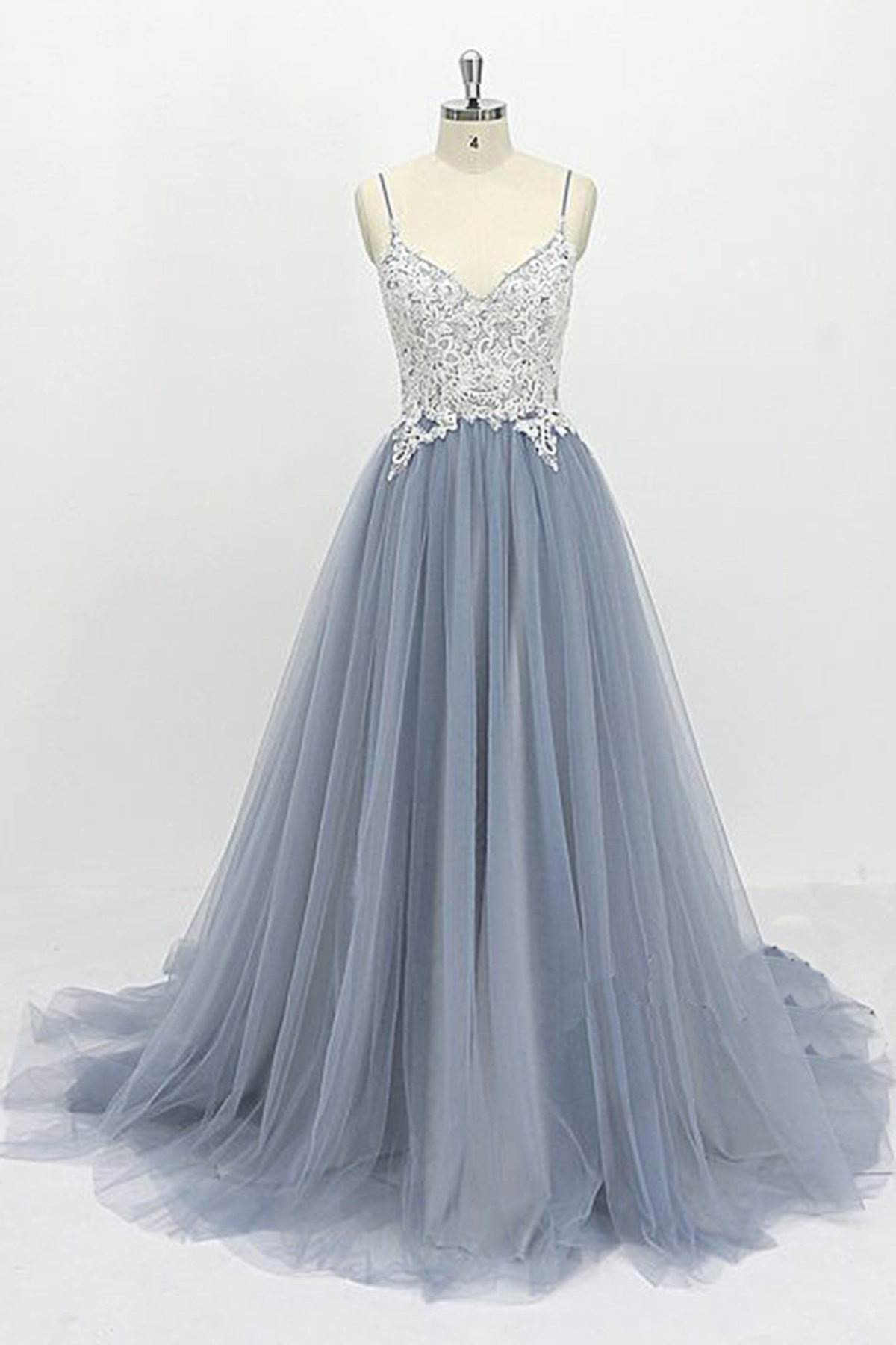 BMbridal AffordableIvory Lace Spaghetti Backless Wedding Dress Sweep Train Summer Bridal Gowns On Sale-BMbridal