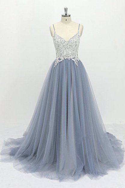 BMbridal AffordableIvory Lace Spaghetti Backless Wedding Dress Sweep Train Summer Bridal Gowns On Sale-BMbridal