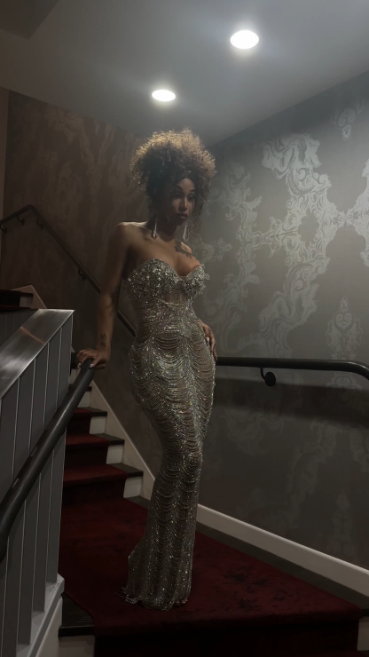 The Pink Barbie - 2026 Luxury Pink Crystal Illusion Mermaid Gown: Strapless Sweetheart with Sheer Bodice, Scalloped Beadwork & Floor-Length Silhouette