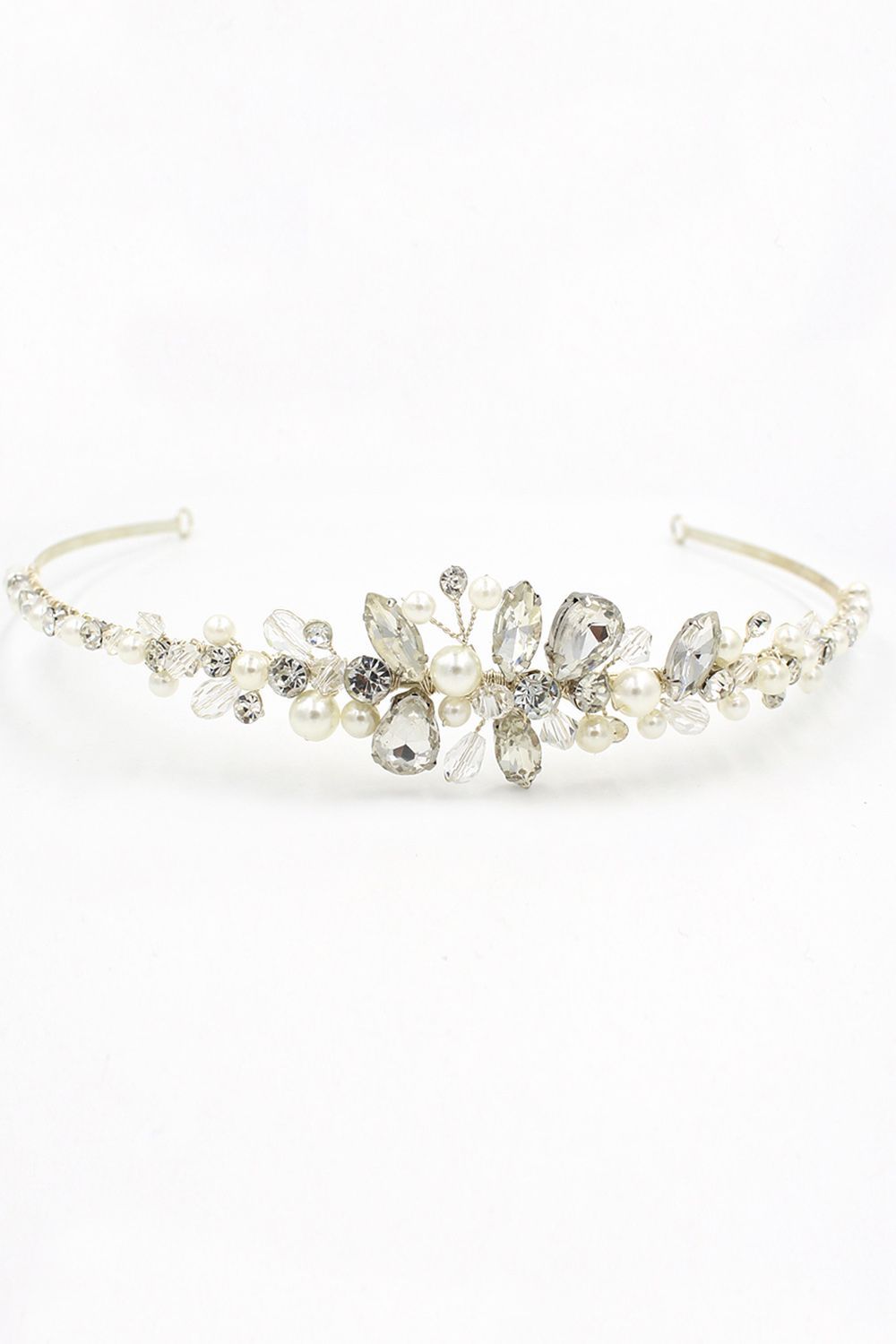 BMbridal Glamourous Alloy Imitation Pearls Special Occasion Wedding Hairpins Headpiece with Crystal Rhinestone-BMbridal