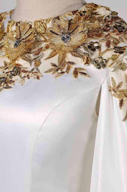 BMbridal Elegant Satin Jewel Appliques Long Prom Dresses with Sash Online