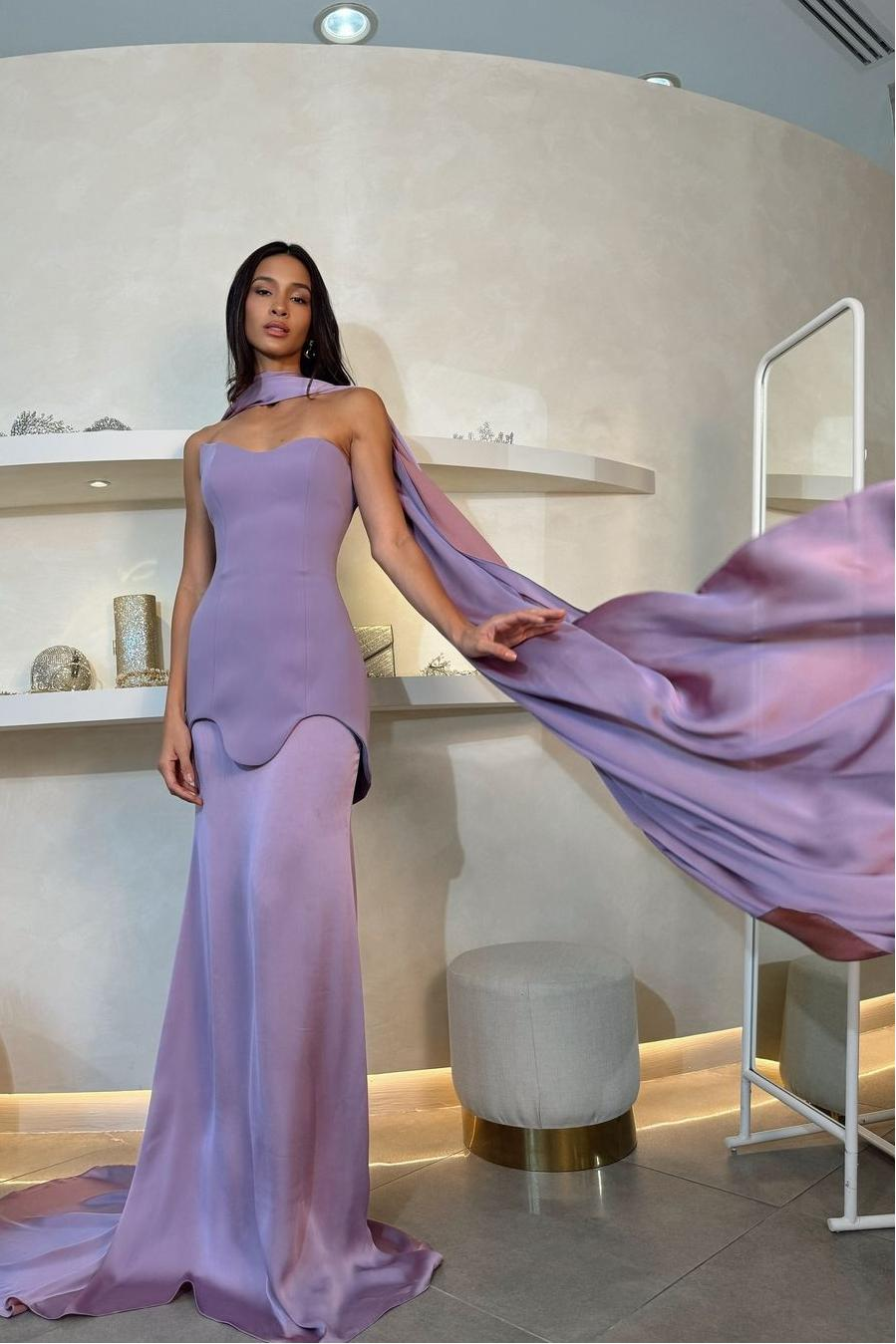Halter Sleeveless Strapless Long Mermaid Prom Dress With Pleated