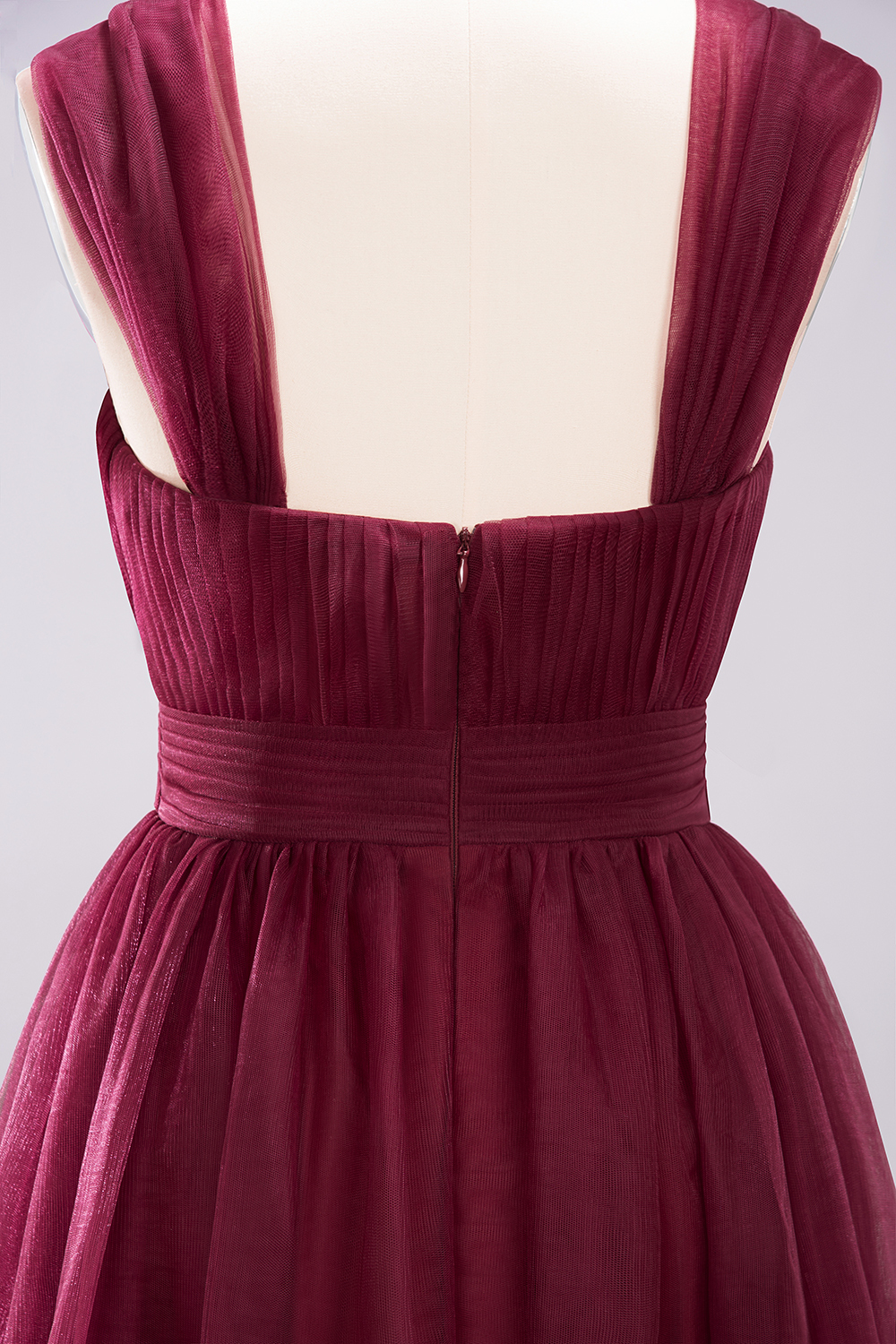 BMbridal Gorgeous Sweetheart Straps Ruffle Burgundy Bridesmaid Dresses Online-BMbridal