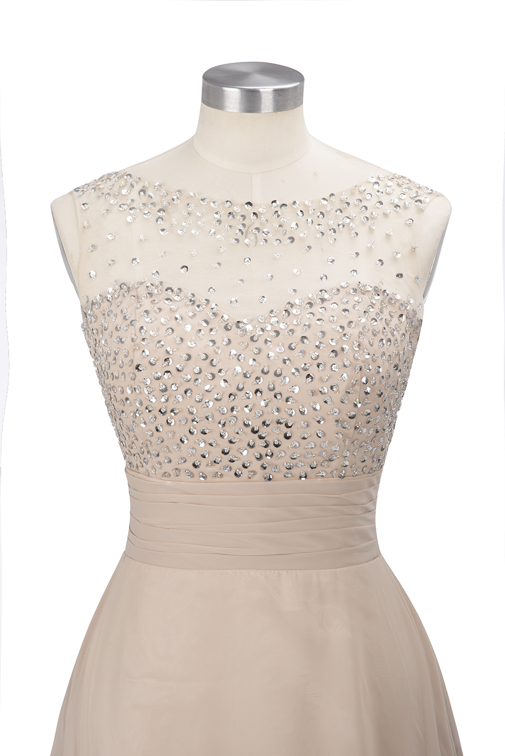 BMbridal Chic Jewel Chiffon Tulle Party Dress with Sequins