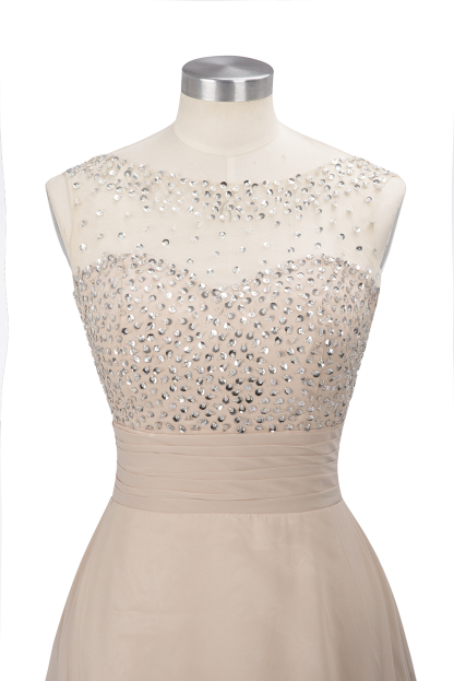 BMbridal Chic Jewel Chiffon Tulle Party Dress with Sequins