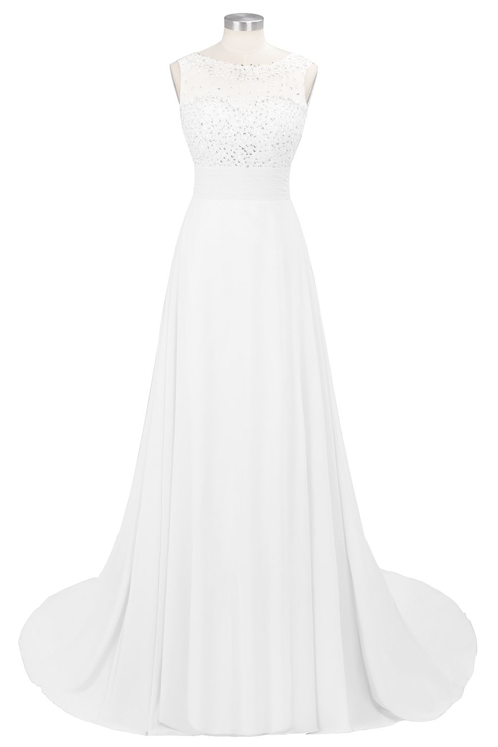 BMbridal Chic Jewel Chiffon Tulle Party Dress with Sequins