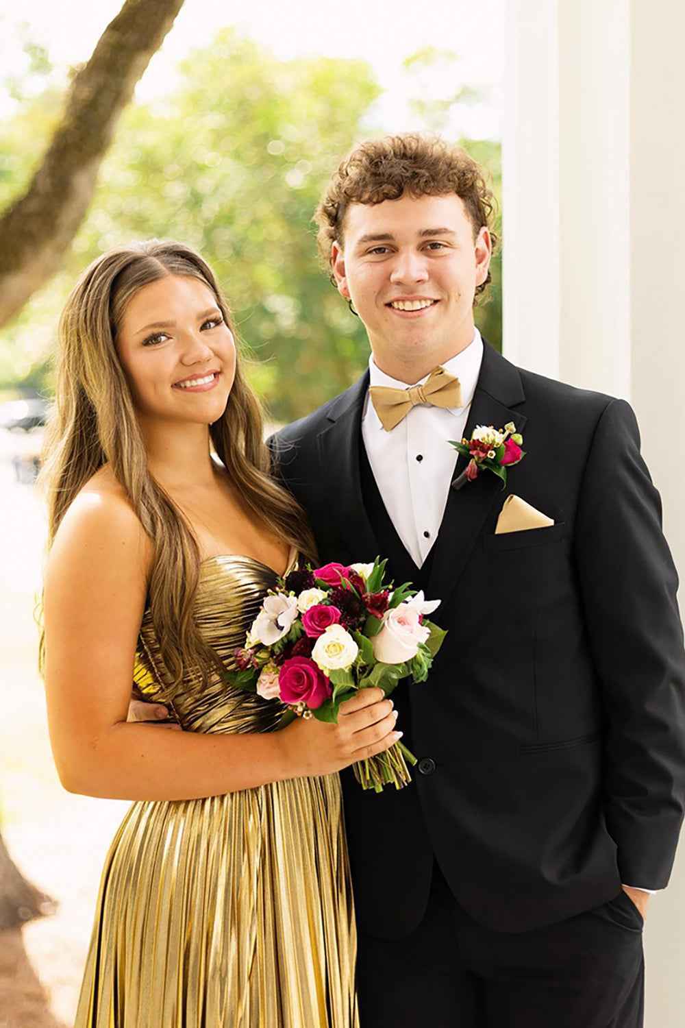 Purple Metallic Sweetheart A-Line Pleated Prom Dress with Slit