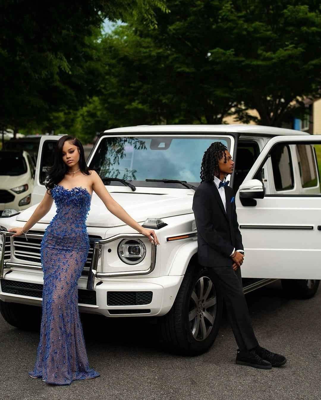 Sapphire Dreams - Royal Blue Beaded Mermaid Prom Dress with Sheer Illusion