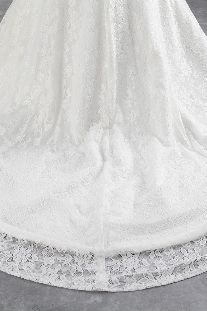 BMbridal Elegant Lace Off-the-Shoulder White Mermaid Wedding Dresses Affordable Online