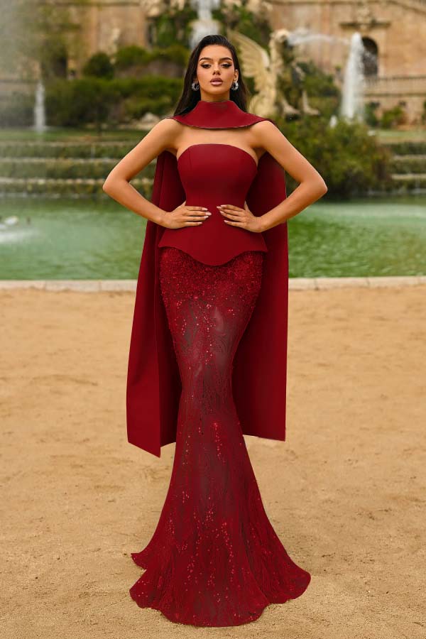 Strapless Sleeveless Long Mermaid Prom Dress With Appliques