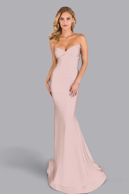 Strapless Sleeveless Long Mermaid Prom Dress With Pleated