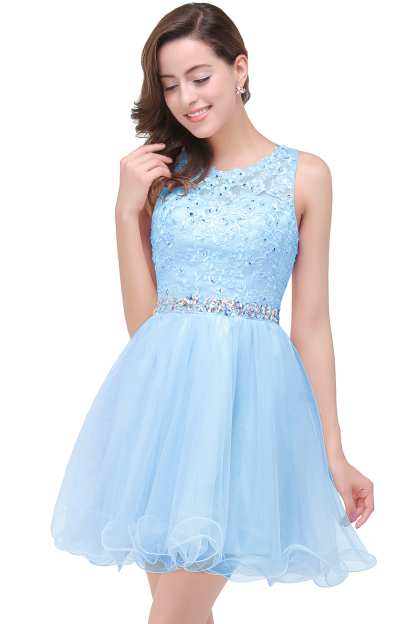 BMbridal A-line Knee-length Tulle Prom Dress with Appliques