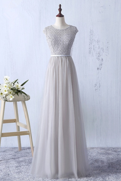 BMbridal Elegant Dark Green Tulle Jewel Prom Dresses Sleeveless with Appliques Online