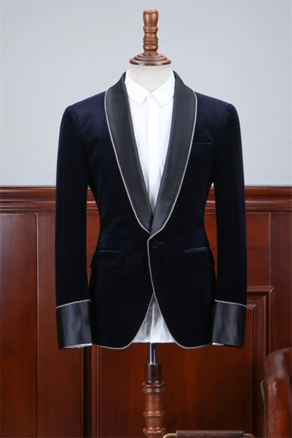 Formal Black Shawl Lapel Velvet Men Suits For Wedding-BMbridal