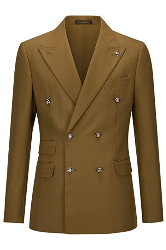 Newest Brown Double Breasted Men Suits For Prom-BMbridal