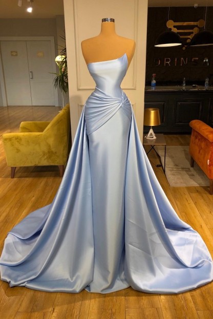 Bmbridal Baby Blue Evening Dress Overskirt Long Mermaid