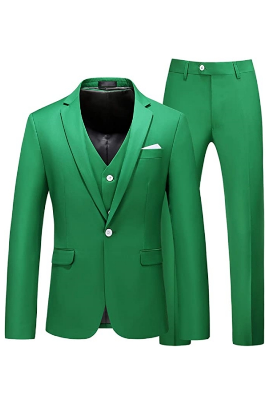 Stylish Green Notched Lapel Three Pieces Men Suits For Prom-BMbridal