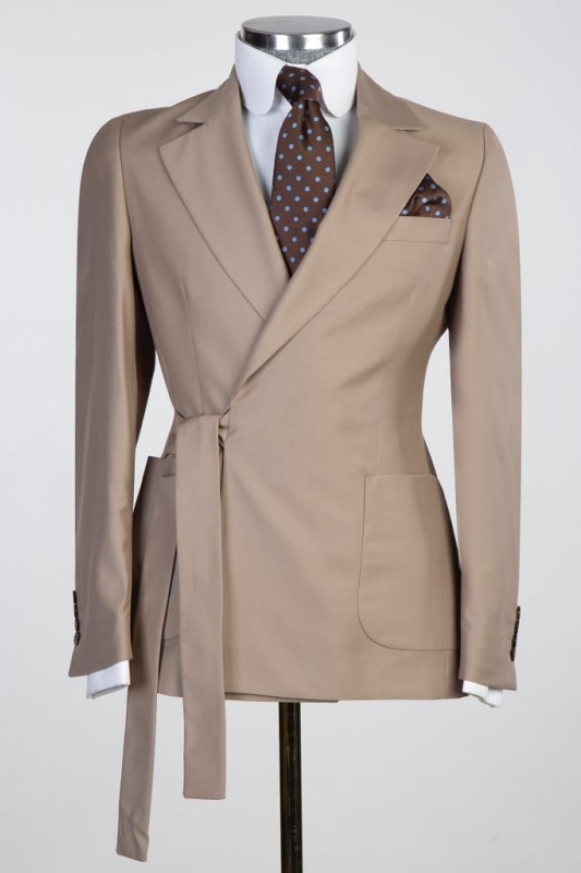 Bespoke Brown Notched Lapel Two Pieces Prom Suits-BMbridal