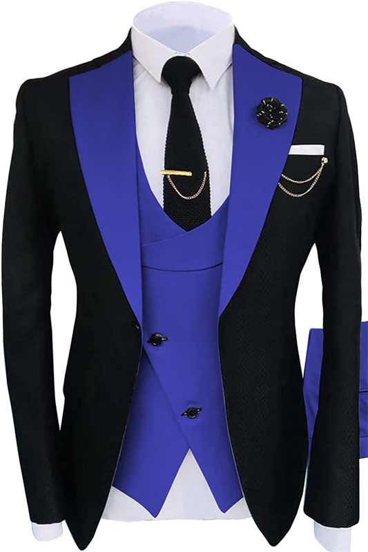 Fancy Violet Shawl Lapel Three Pieces Prom Suits For Men-BMbridal