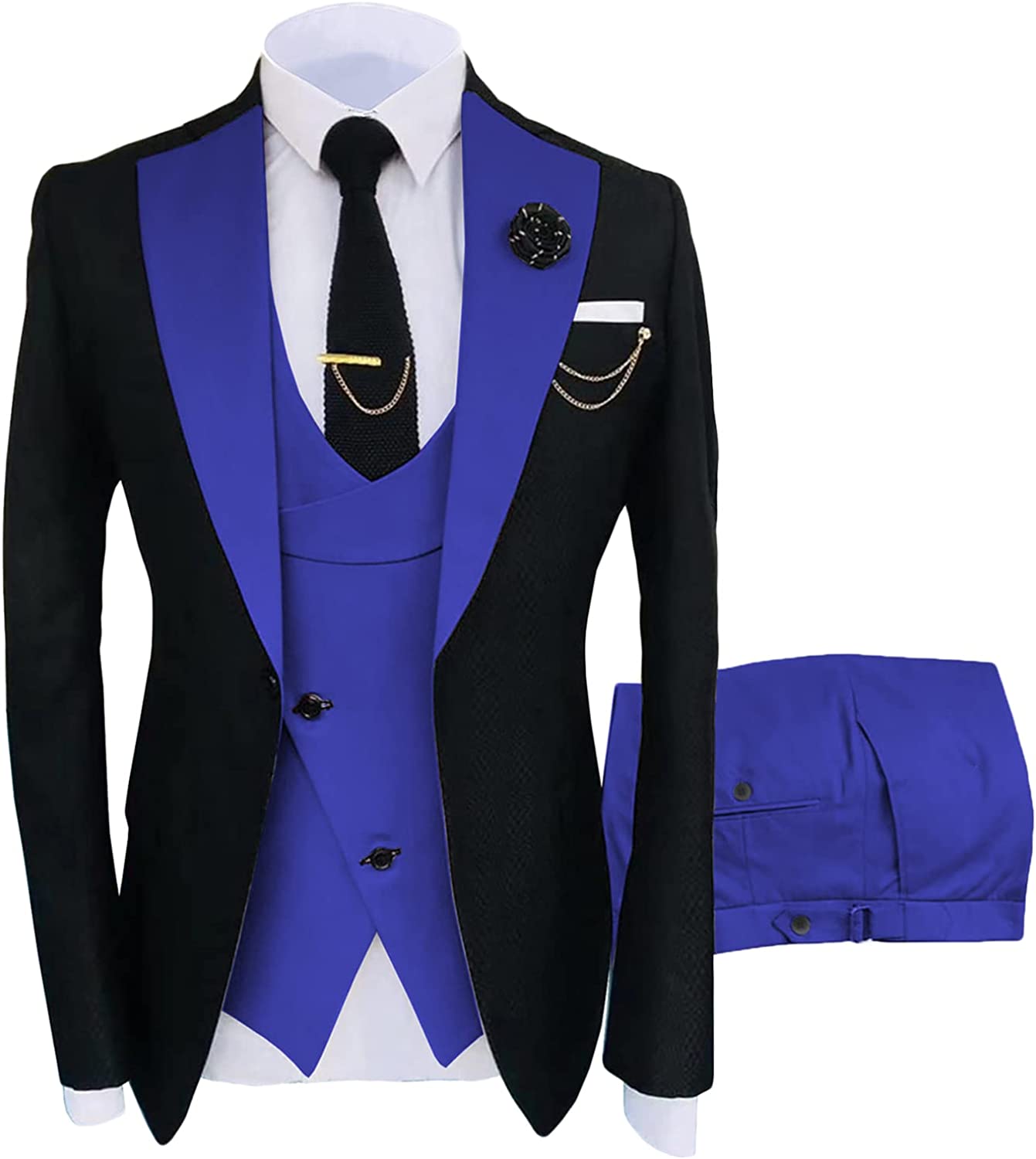 Fancy Violet Shawl Lapel Three Pieces Prom Suits For Men-BMbridal