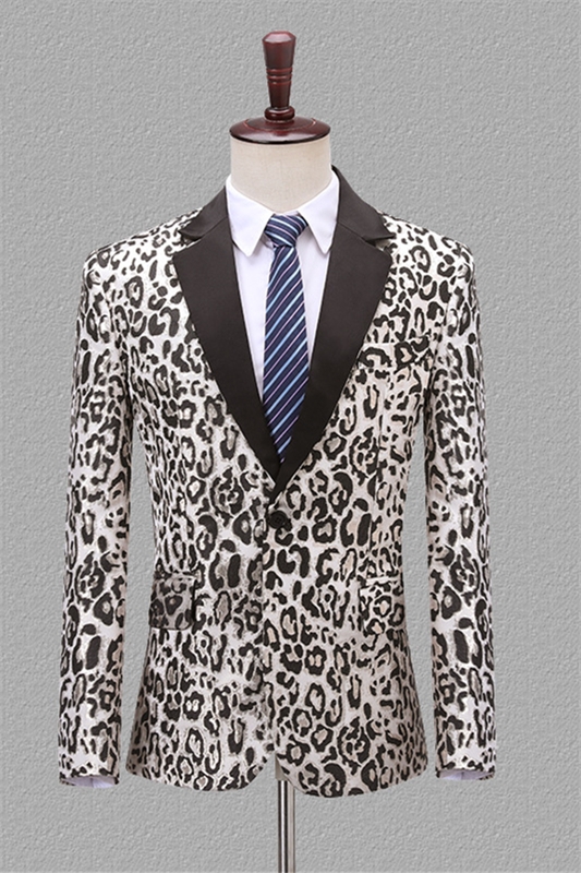 White Jacquard Notched Lapel Two Pieces Bespoke Prom Suits-BMbridal