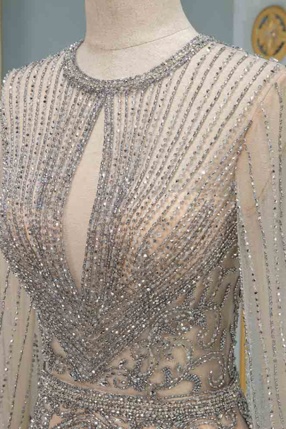 BMbridal Luxury Jewel Long Sleeves Long Prom Dresses with Beadings Online