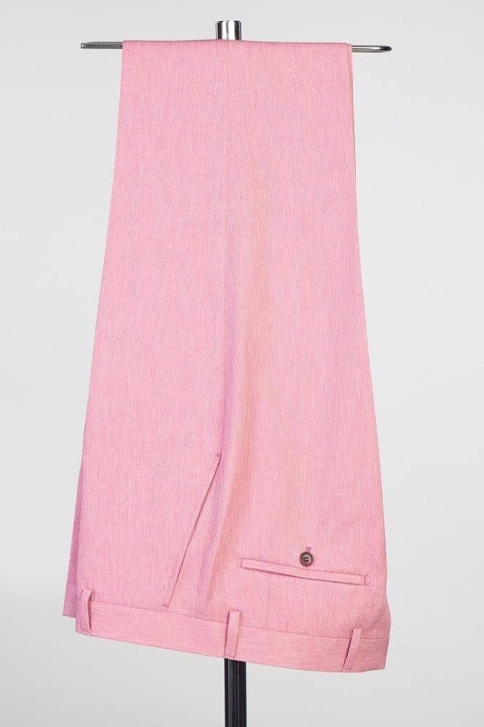 Fashion Pink Peaked Lapel Double Breasted Prom Suits-BMbridal