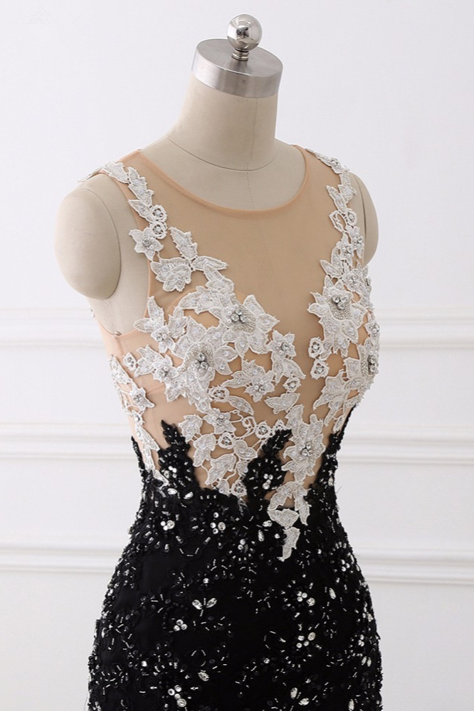 BMbridal Luxury Tulle Jewel Appliques Mermaid Prom Dresses with Rhinestone Online