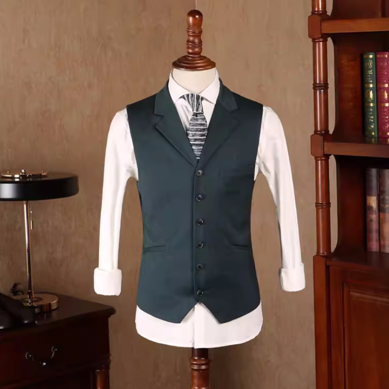 Decent Dark Green Notched Lapel Three Pieces Prom Suits-BMbridal