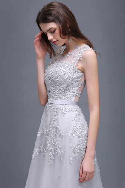 BMbridal A-line Floor-length Tulle Prom Dress with Appliques