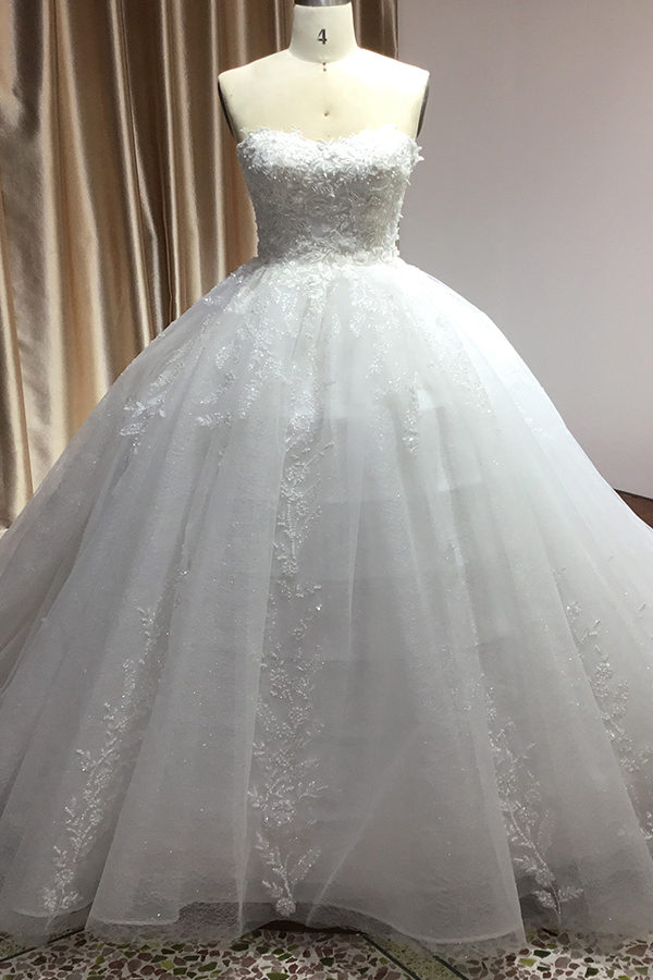 BMbridal Ball Gown Sweetheart Lace Wedding Dress-BMbridal