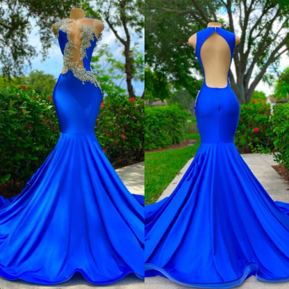 Bmbidal Black Mermaid Prom Dress Sleeveless With Appliques Beads
