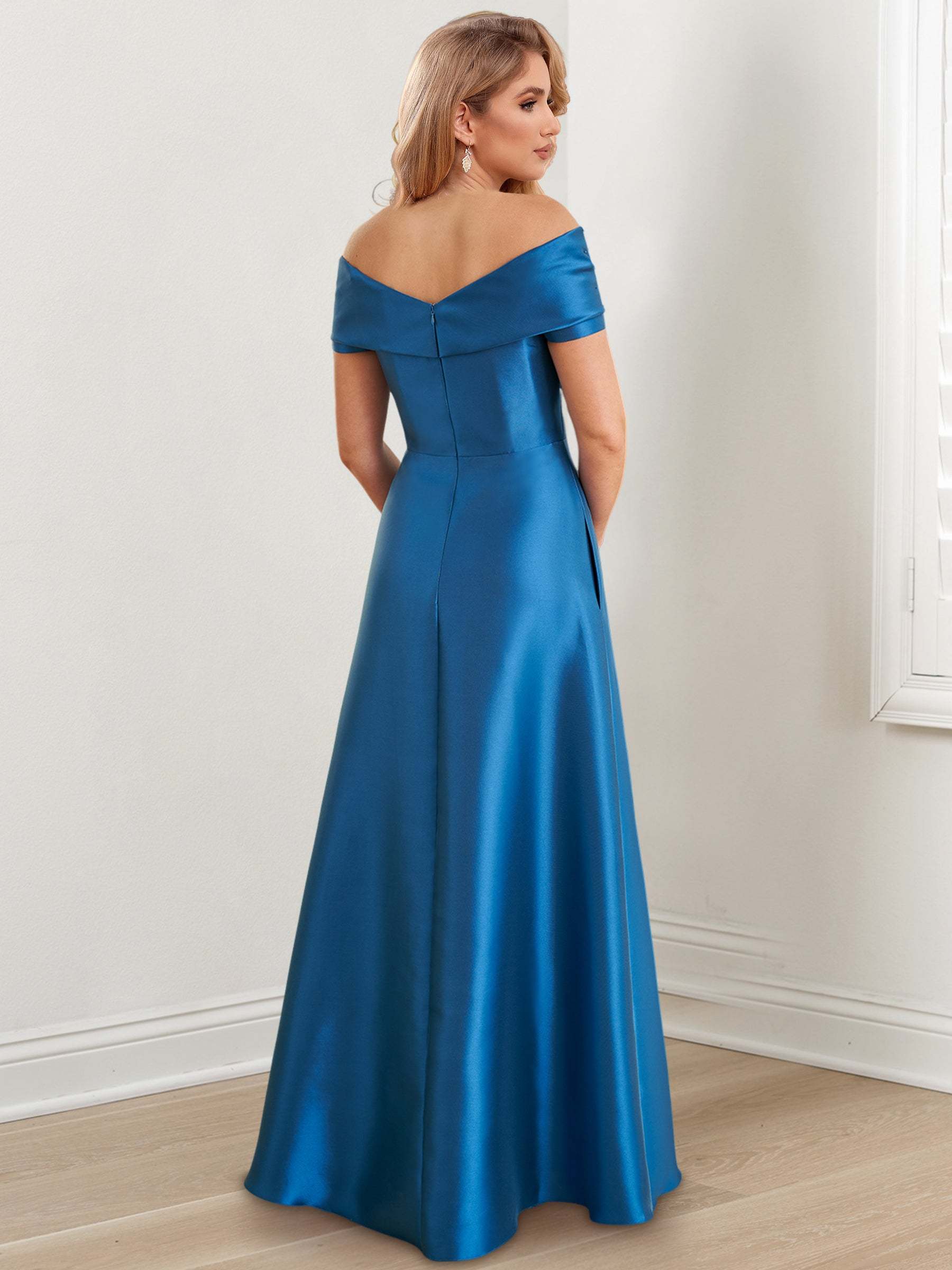 Floor-Length Off-the-Shoulder Mother of the Bride A-Line/Princess Dresses-BMbridal