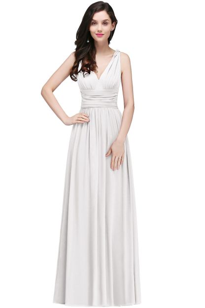 BMbridal Affordable Chiffon V-Neck Burgundy Bridesmaid Dress with Ruffle In Stock