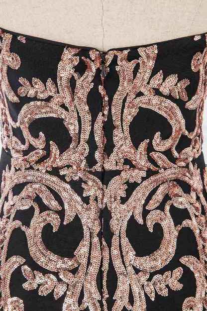 BMbridal Glamorous Strapless Sleeveless Prom Dress with Glod Appliques Online