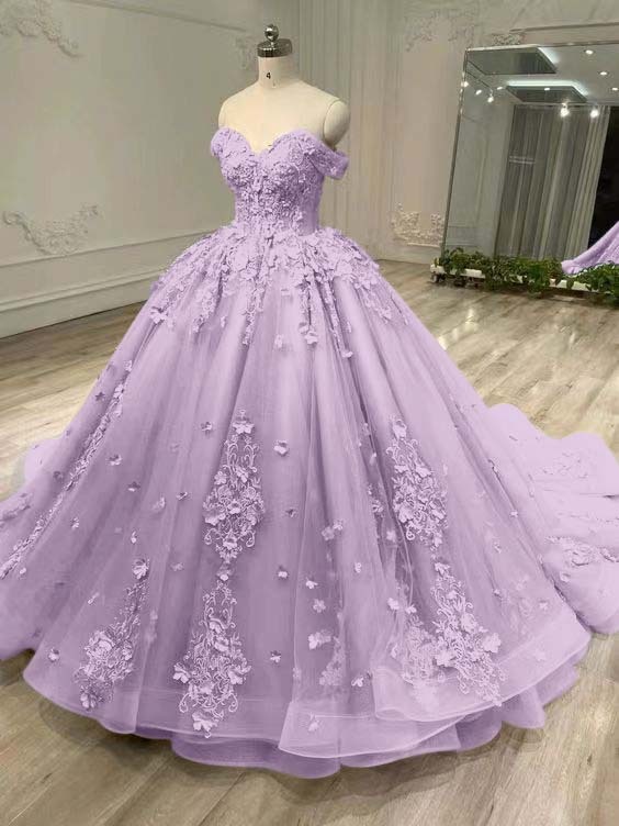 Tulle Sleeveless Off the Shoulder Long Prom Dress With Appliques