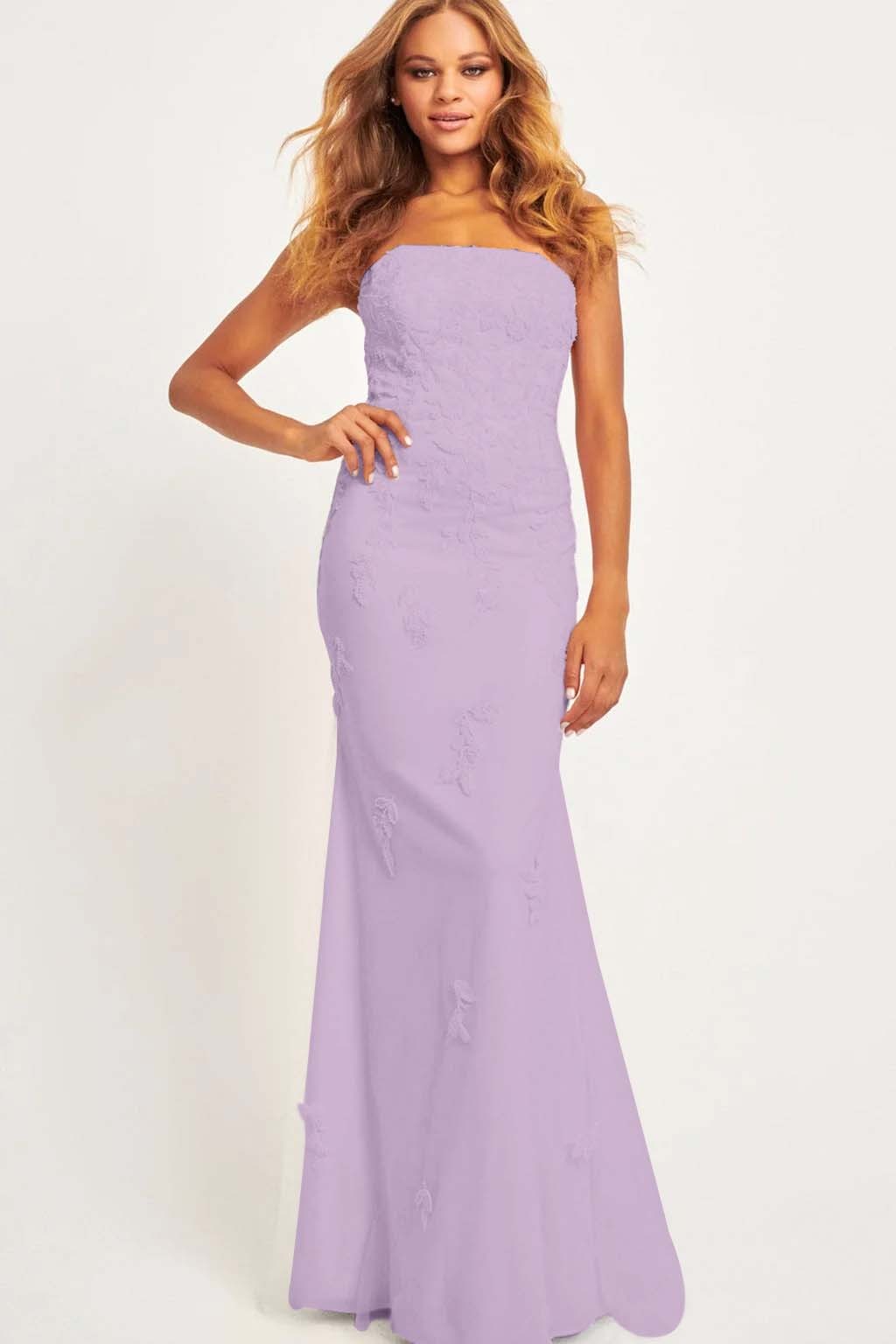 Strapless Sleeveless Long Mermaid Prom Dress With Appliques