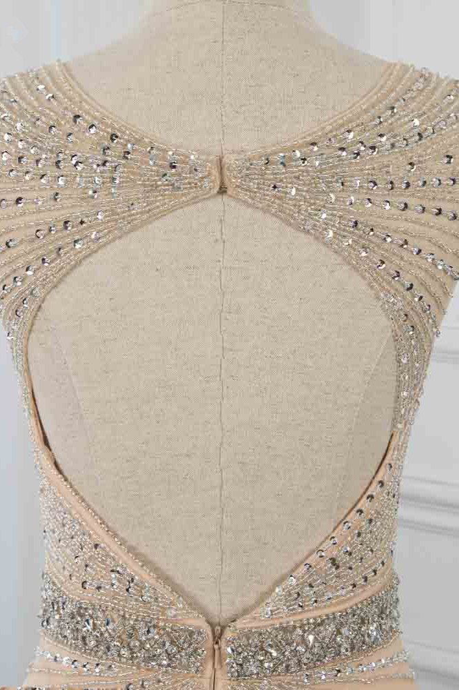 BMbridal Luxury V-Neck Beadings Mermaid Prom Dresses with Crystals On Sale