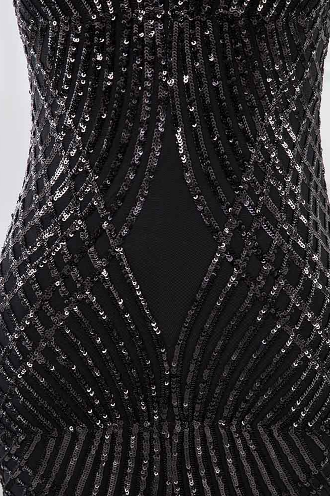 BMbridal Gorgeous Jewel Sleeveles Black Mermaid Prom Dresses with Beadings