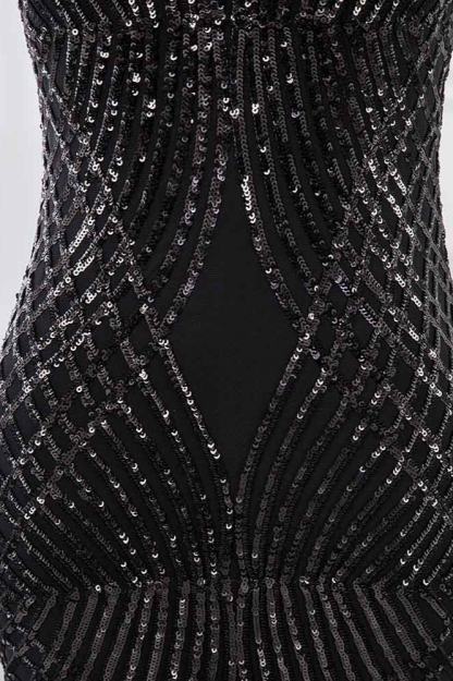 BMbridal Gorgeous Jewel Sleeveles Black Mermaid Prom Dresses with Beadings