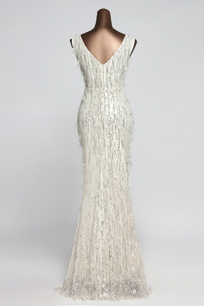 BMbridal Stylish V-Neck Sequined Mermaid Prom Dresses with Strings Online