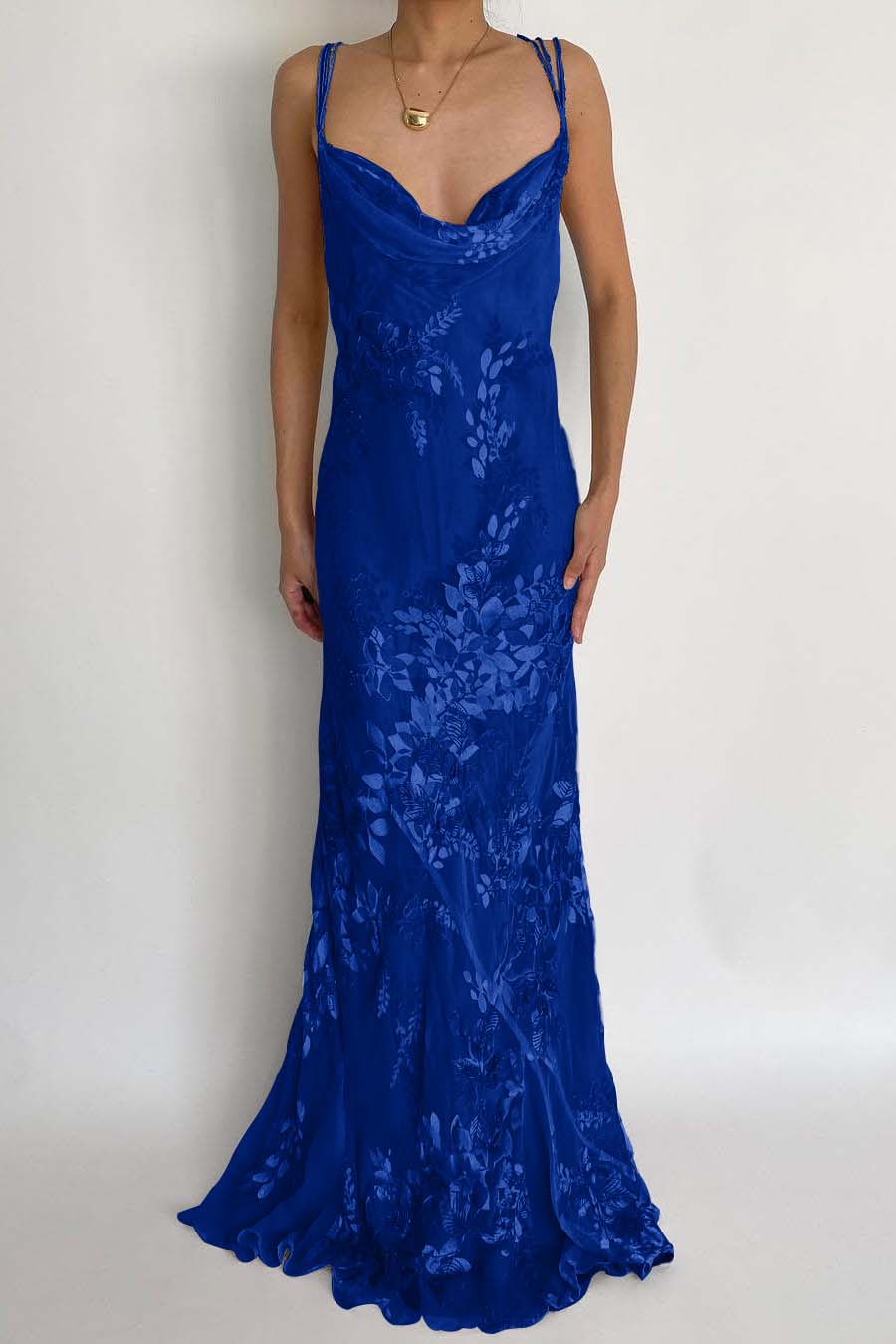 Spaghetti Strap Sleeveless Long Mermaid Prom Dress With Appliques