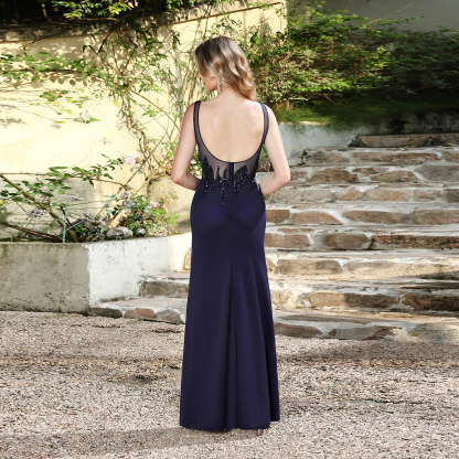Elegant Sequin-Embellished Evening Prom Gown with High Slit | Women’s Formal Dress for Weddings & Prom