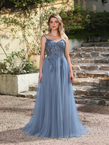 Emerald Sequin Tulle Gown: Outdoor Wedding & Evening Elegance