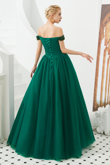 BMbridal Princess Off-the-Shoulder Prom Dress Beadings Sweetheart Ball Gown Evening Gowns
