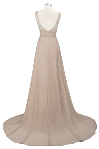 BMbridal Chic Jewel Chiffon Tulle Party Dress with Sequins
