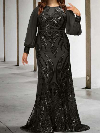 Sequined Mother of the Bride Sheath or Column Gowns
