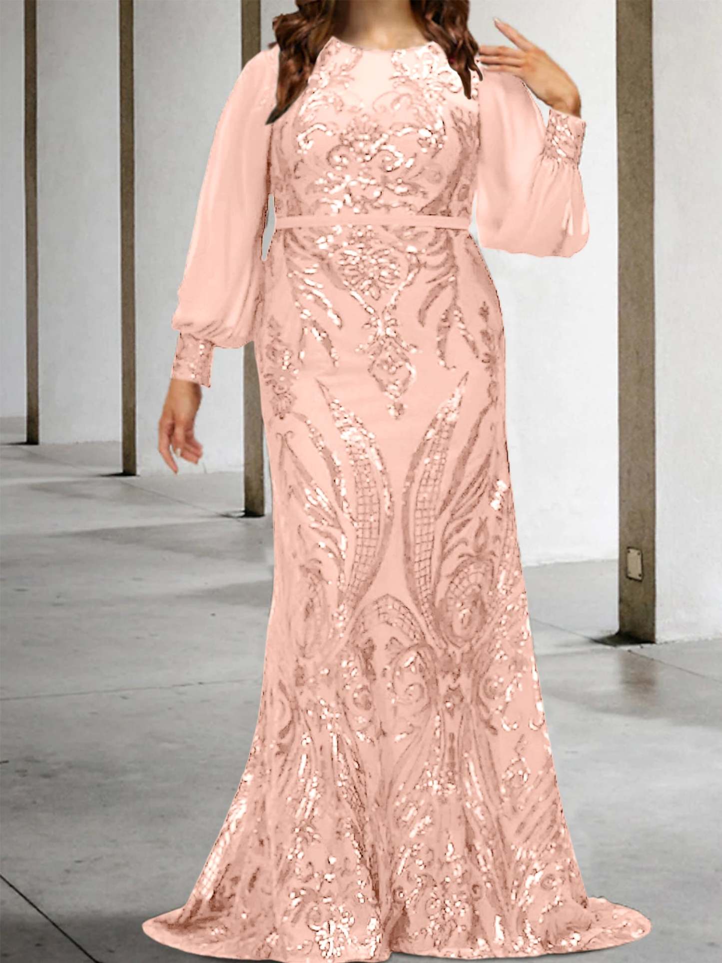 Sequined Mother of the Bride Sheath or Column Gowns